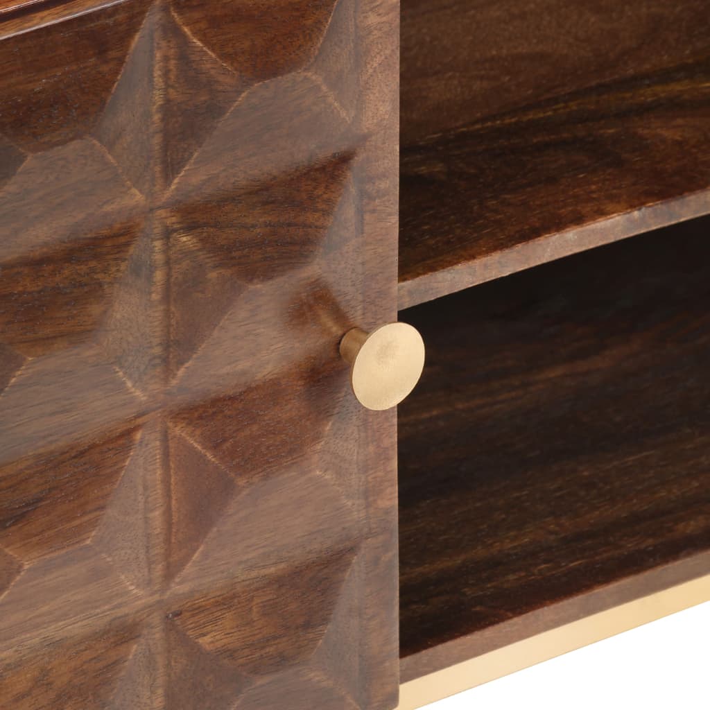 Tv-meubel 124x29x45 cm massief mangohout is nu te koop bij PeponiXL, paradijselijk wonen!