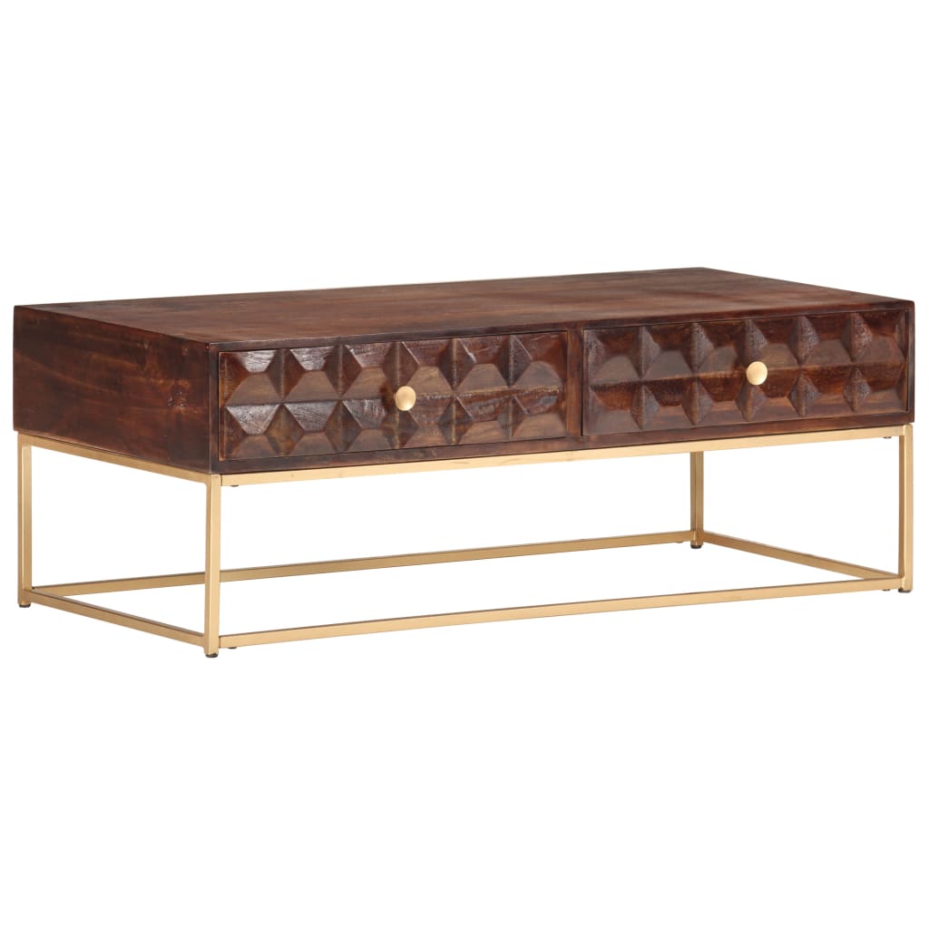 Salontafel 112x50x40 cm Massief mangohout is nu te koop bij PeponiXL, paradijselijk wonen!