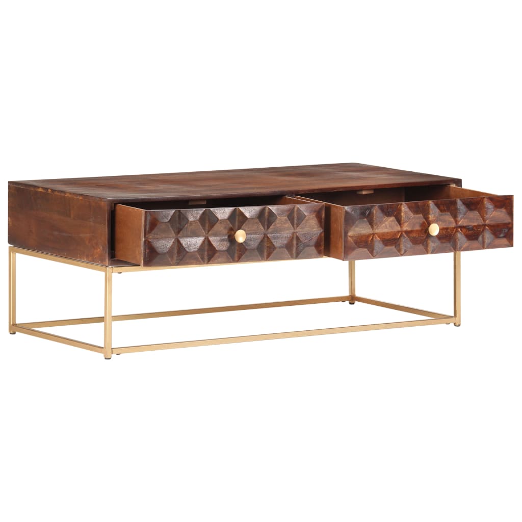 Salontafel 112x50x40 cm Massief mangohout is nu te koop bij PeponiXL, paradijselijk wonen!