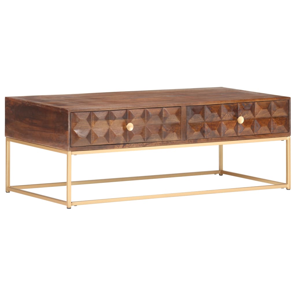 Salontafel 112x50x40 cm Massief mangohout is nu te koop bij PeponiXL, paradijselijk wonen!