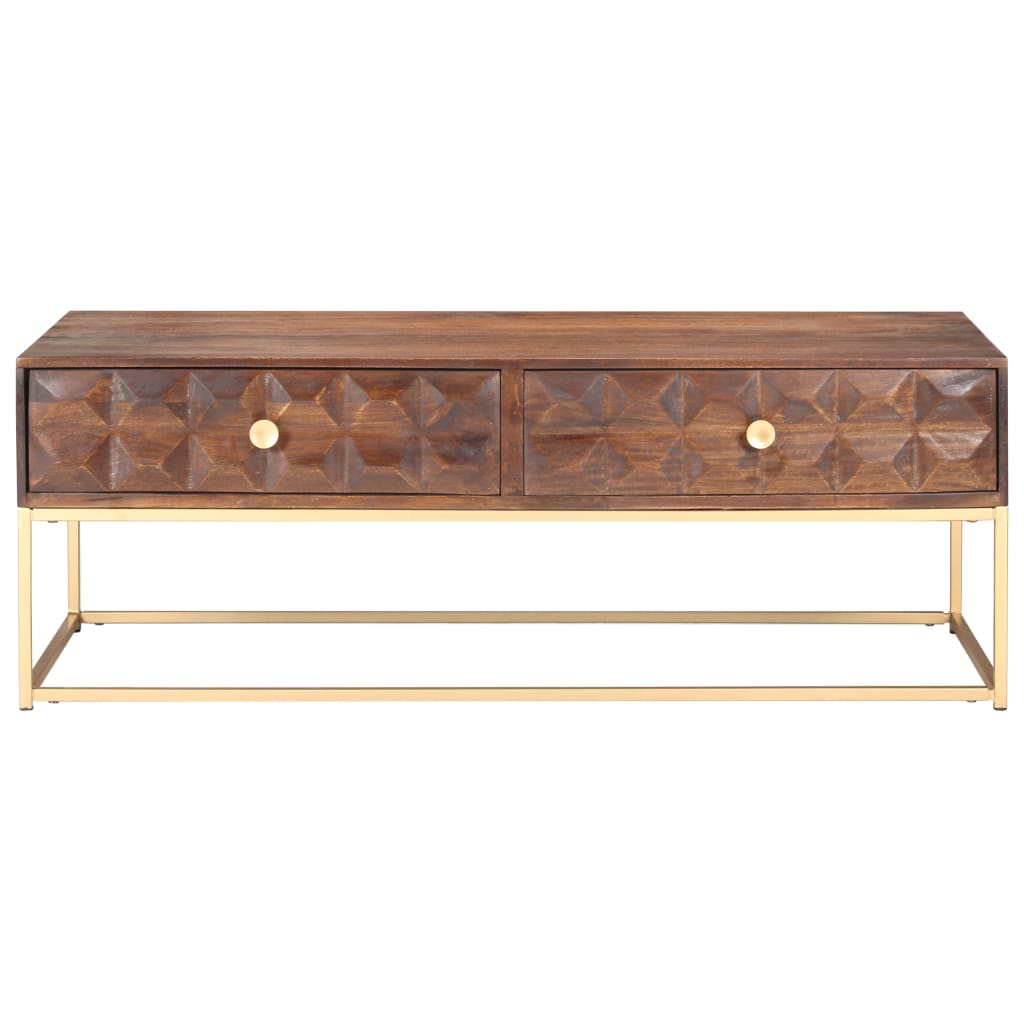 Salontafel 112x50x40 cm Massief mangohout is nu te koop bij PeponiXL, paradijselijk wonen!