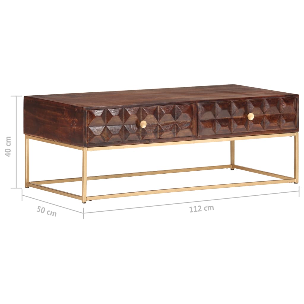 Salontafel 112x50x40 cm Massief mangohout is nu te koop bij PeponiXL, paradijselijk wonen!