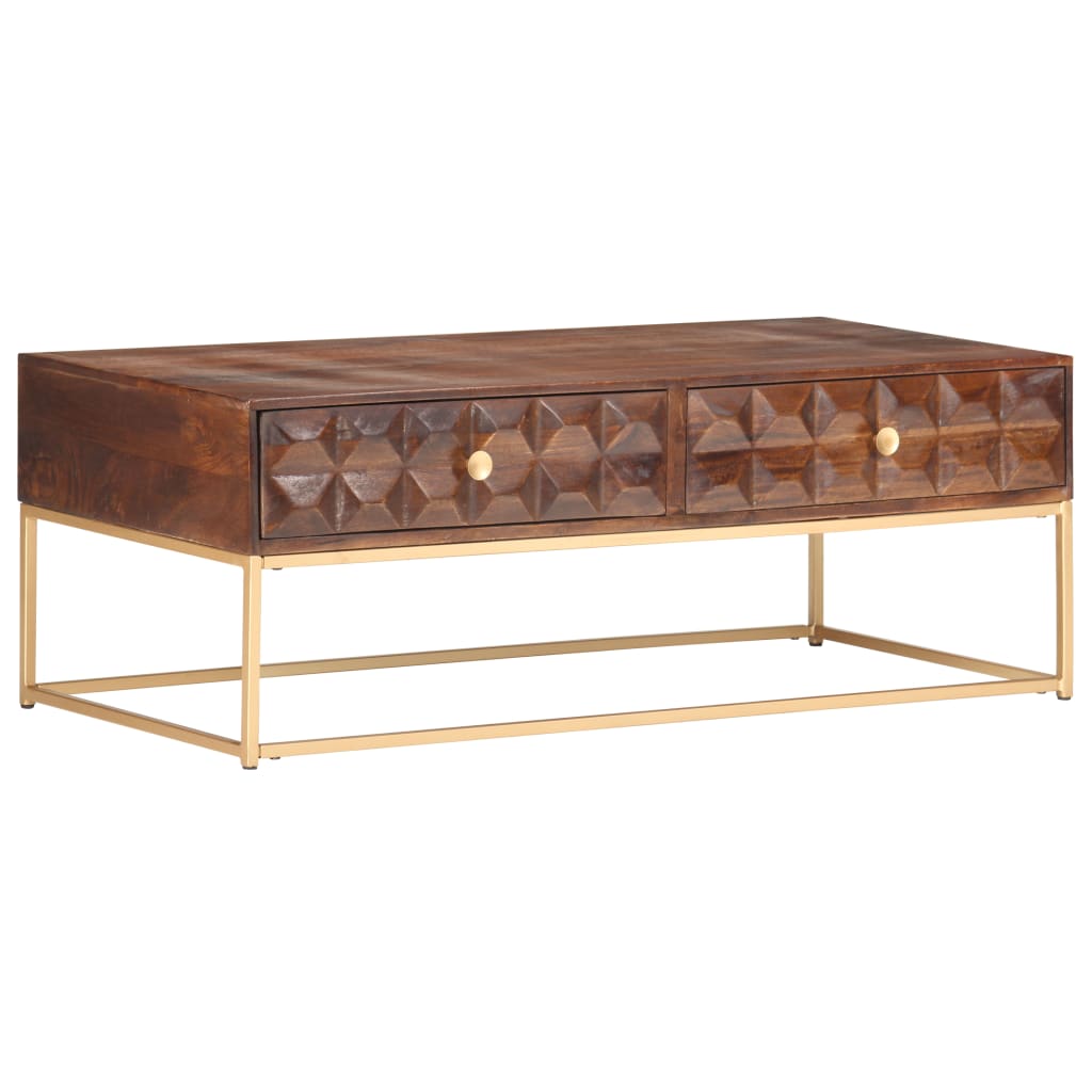 Salontafel 112x50x40 cm Massief mangohout is nu te koop bij PeponiXL, paradijselijk wonen!