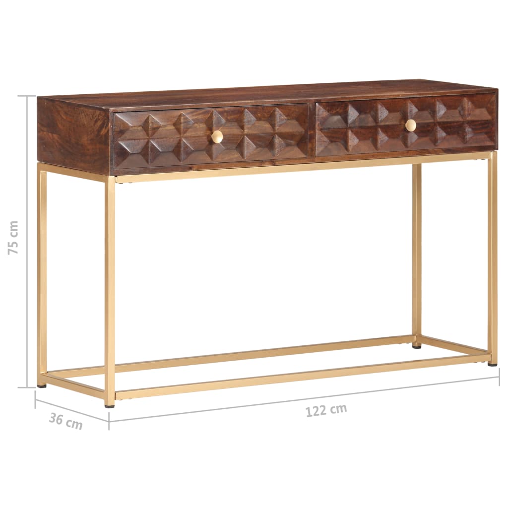 Consoletafel 122x36x75 cm Massief mangohout is nu te koop bij PeponiXL, paradijselijk wonen!