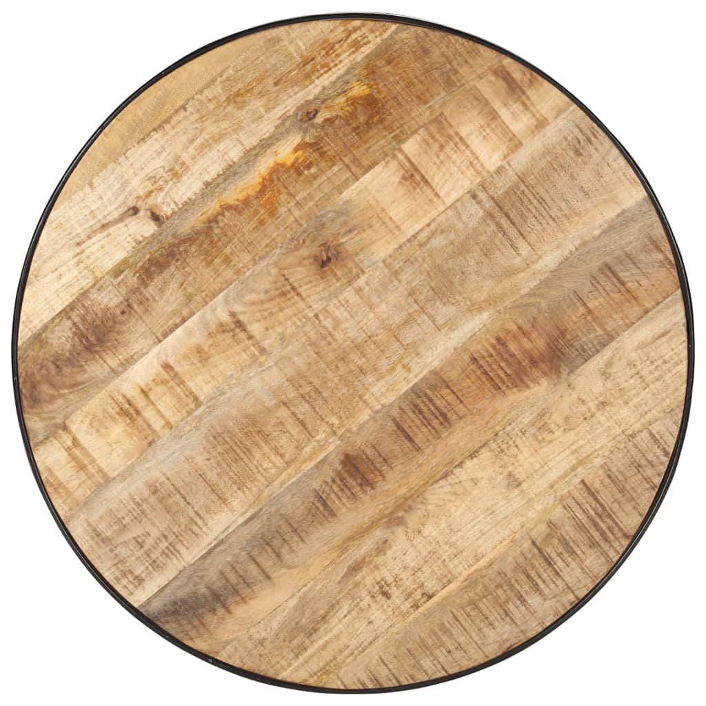 Salontafel 68x68x36 cm massief ruw mangohout zwart is nu te koop bij PeponiXL, paradijselijk wonen!
