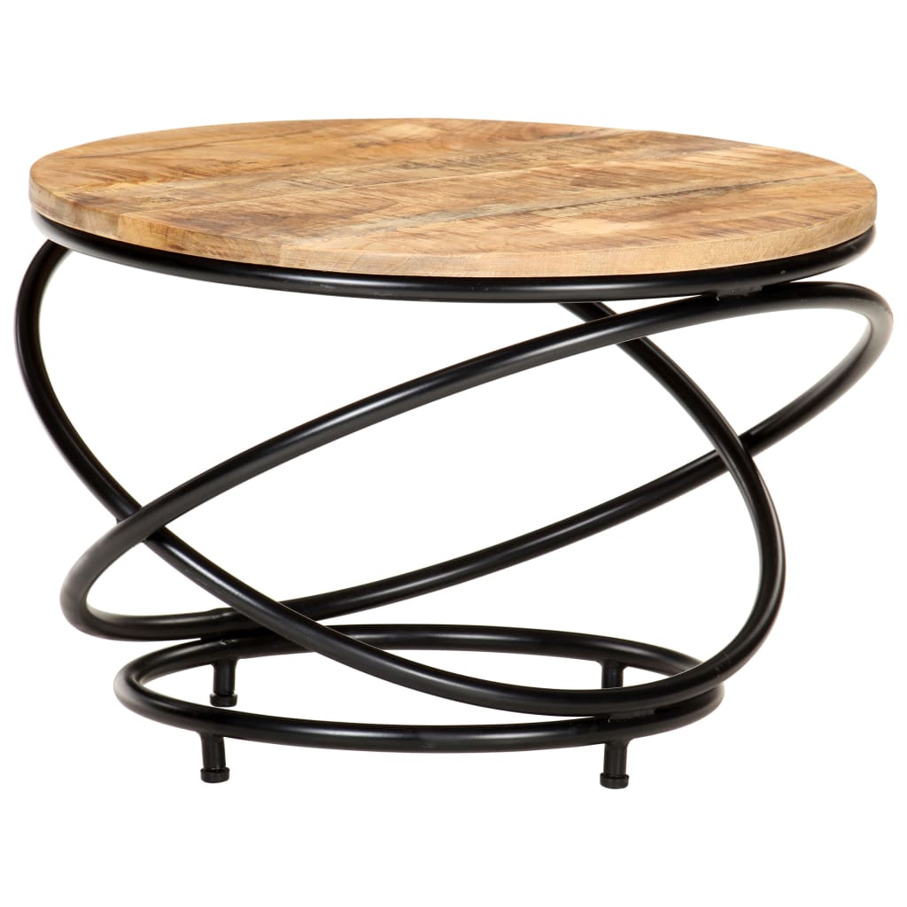 Salontafel 60x60x40 cm massief ruw mangohout zwart is nu te koop bij PeponiXL, paradijselijk wonen!