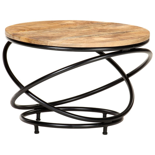 Salontafel 60x60x40 cm massief ruw mangohout zwart is nu te koop bij PeponiXL, paradijselijk wonen!