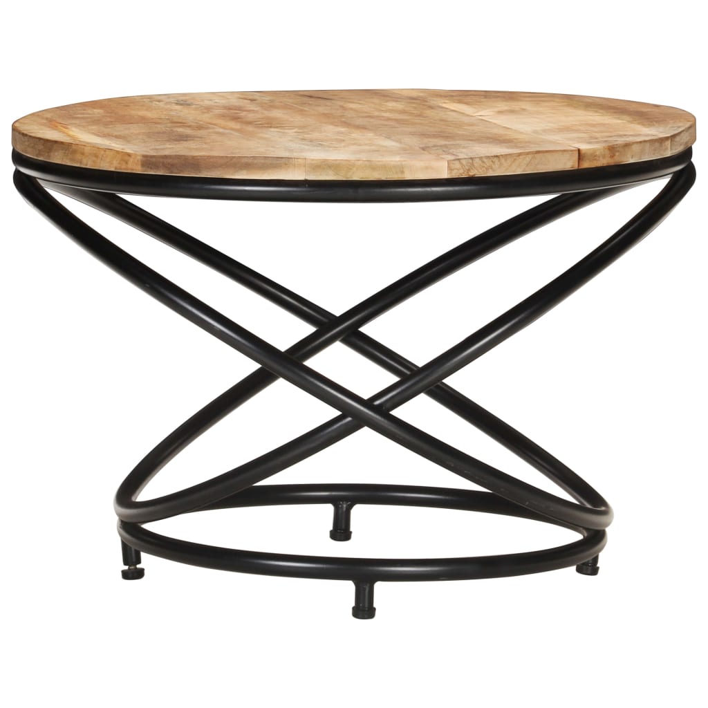 Salontafel 60x60x40 cm massief ruw mangohout zwart is nu te koop bij PeponiXL, paradijselijk wonen!
