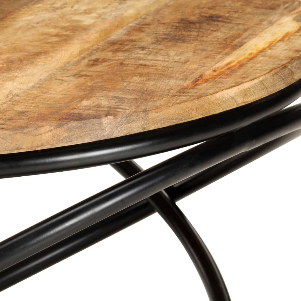 Salontafel 60x60x40 cm massief ruw mangohout zwart is nu te koop bij PeponiXL, paradijselijk wonen!
