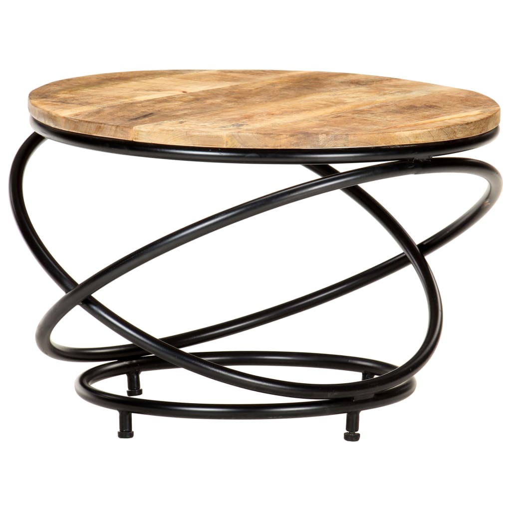 Salontafel 60x60x40 cm massief ruw mangohout zwart is nu te koop bij PeponiXL, paradijselijk wonen!