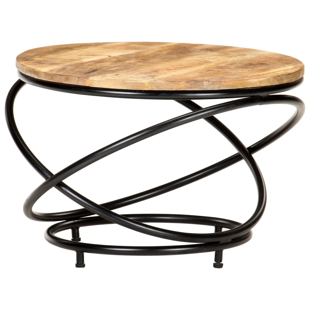 Salontafel 60x60x40 cm massief ruw mangohout zwart is nu te koop bij PeponiXL, paradijselijk wonen!