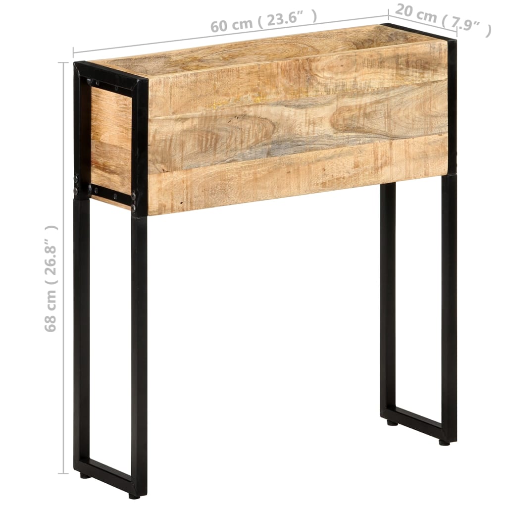Plantenbak 60x20x68 cm ruw mangohout is nu te koop bij PeponiXL, paradijselijk wonen!