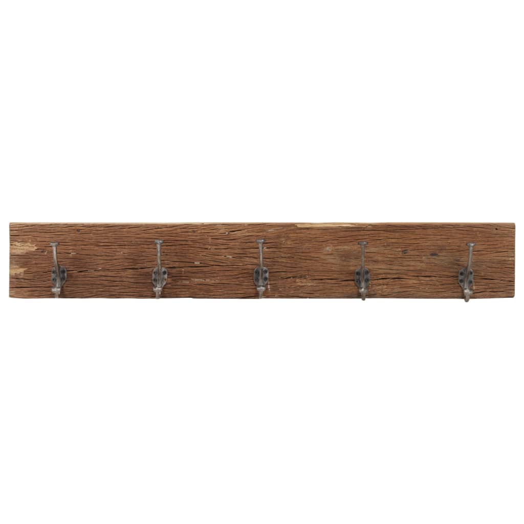 Wandkapstok met 5 haken 100x2,5x15 cm massief gerecycled hout is nu te koop bij PeponiXL, paradijselijk wonen!