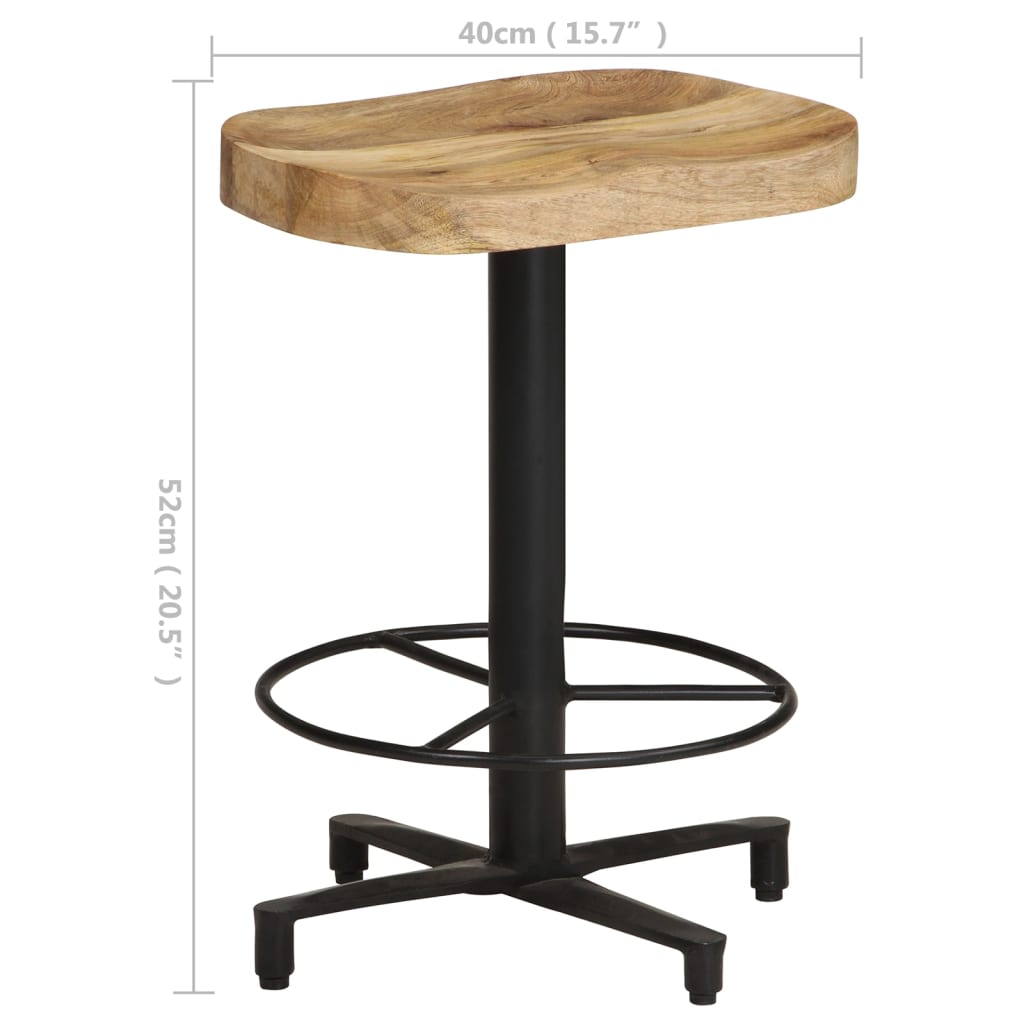 Barkrukken 2 st 52 cm massief mangohout is nu te koop bij PeponiXL, paradijselijk wonen!