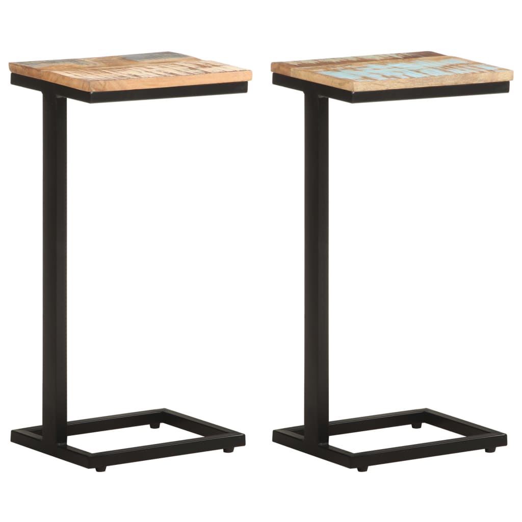 Bijzettafels 2 st 31,5x24,5x64,5 cm massief gerecycled hout is nu te koop bij PeponiXL, paradijselijk wonen!