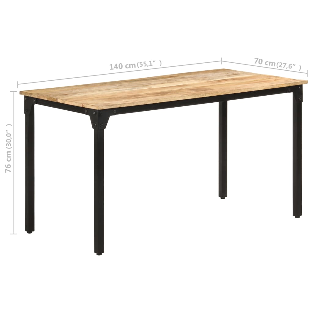Eettafel 140x70x76 cm ruw mangohout is nu te koop bij PeponiXL, paradijselijk wonen!