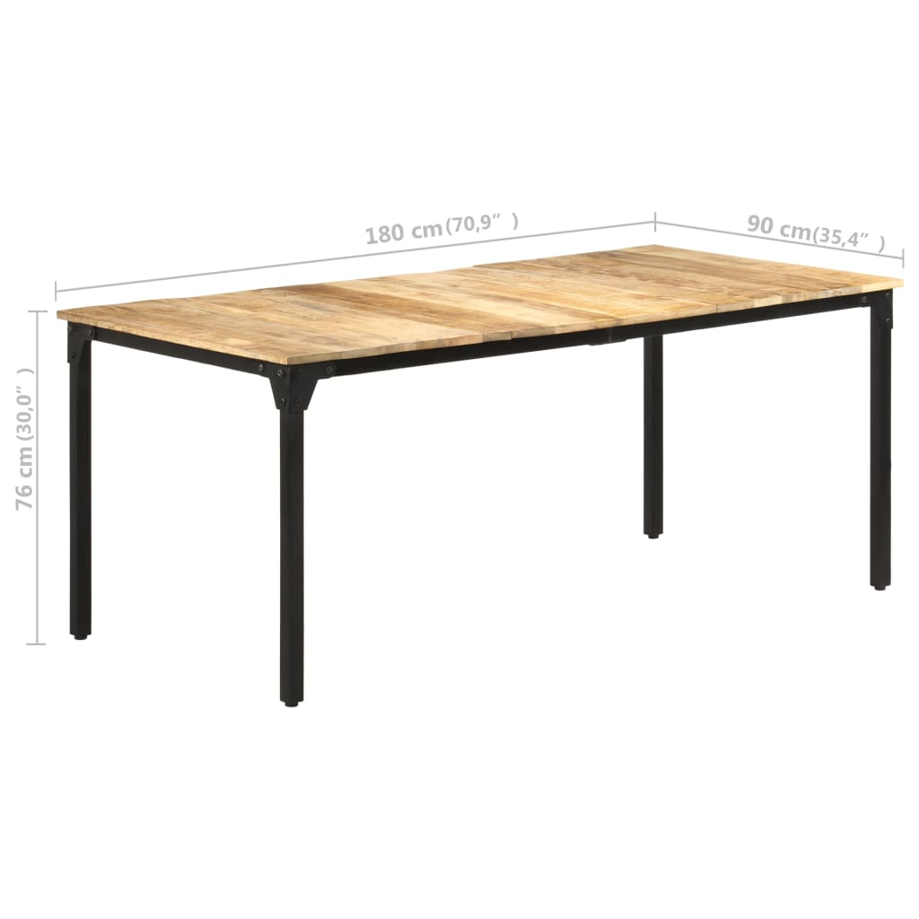 Eettafel 180x90x76 cm ruw mangohout is nu te koop bij PeponiXL, paradijselijk wonen!