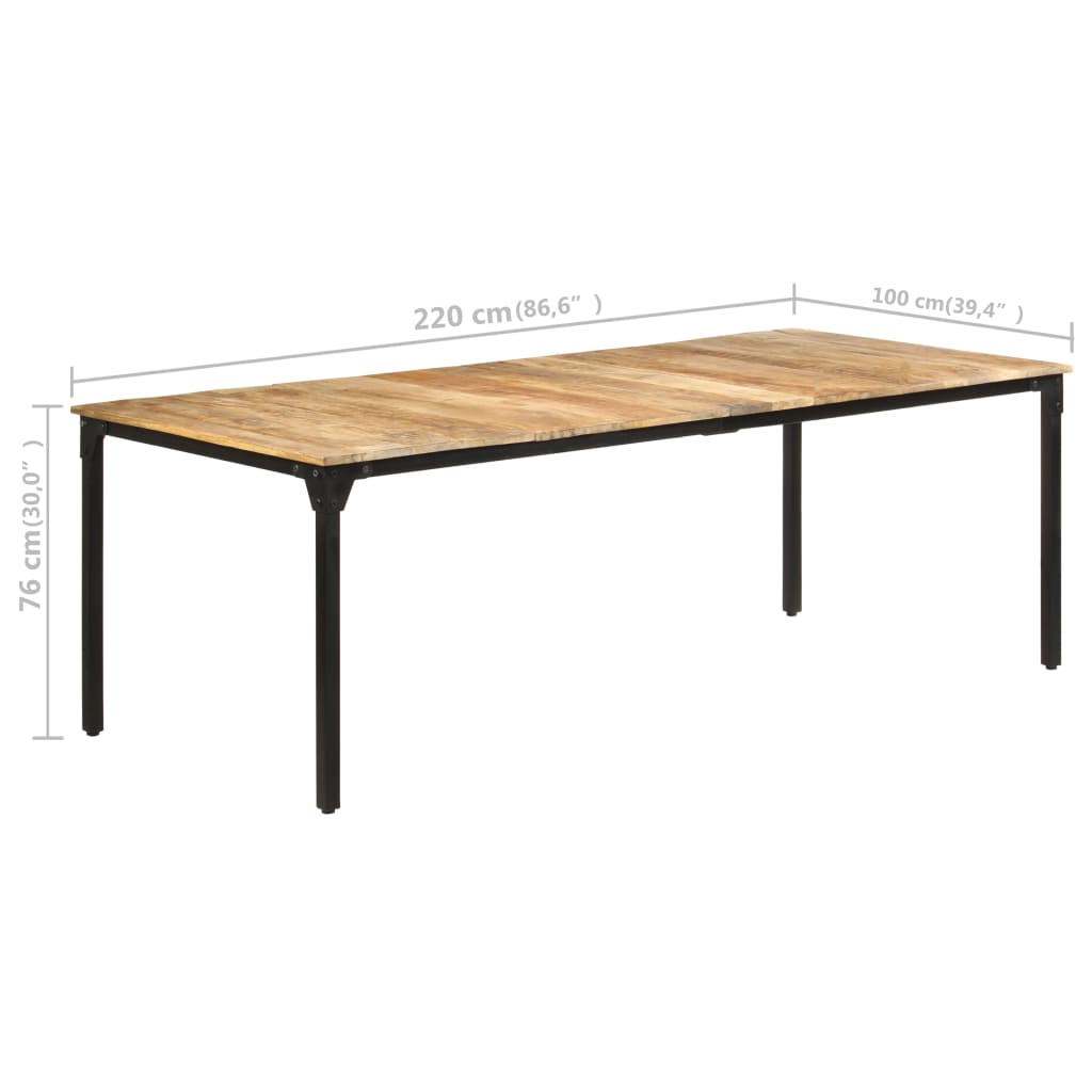 Eettafel 220x100x76 cm ruw mangohout is nu te koop bij PeponiXL, paradijselijk wonen!