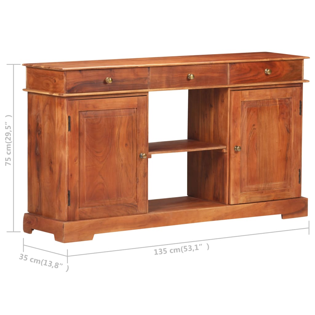 Dressoir 135x35x75 cm massief acaciahout is nu te koop bij PeponiXL, paradijselijk wonen!