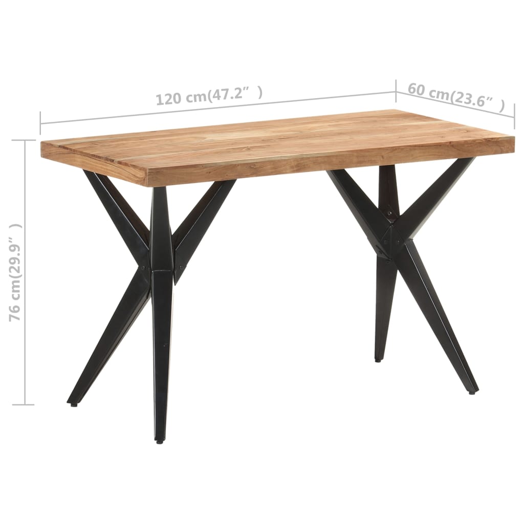 Eettafel 120x60x76 cm massief acaciahout is nu te koop bij PeponiXL, paradijselijk wonen!