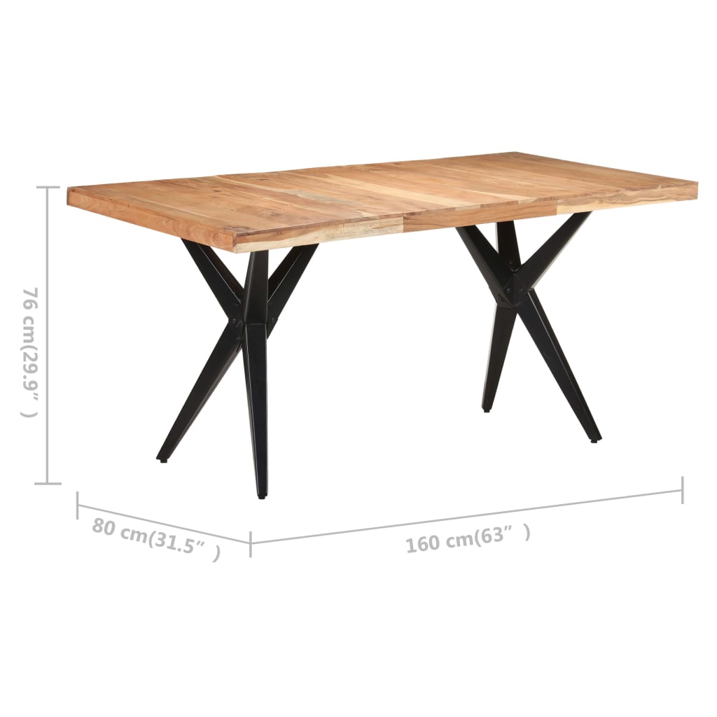 Eettafel 160x80x76 cm massief acaciahout is nu te koop bij PeponiXL, paradijselijk wonen!