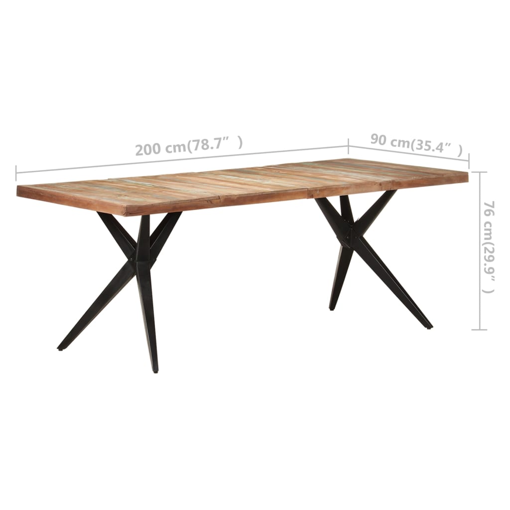Eettafel 200x90x76 cm massief gerecycled hout is nu te koop bij PeponiXL, paradijselijk wonen!