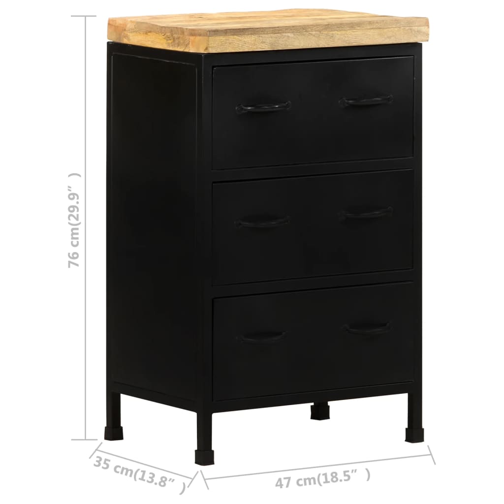 Dressoir 47x35x76 cm ruw mangohout is nu te koop bij PeponiXL, paradijselijk wonen!