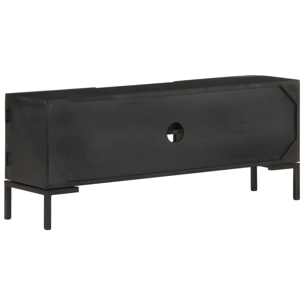 Tv-meubel 115x30x46 cm massief mangohout zwart is nu te koop bij PeponiXL, paradijselijk wonen!