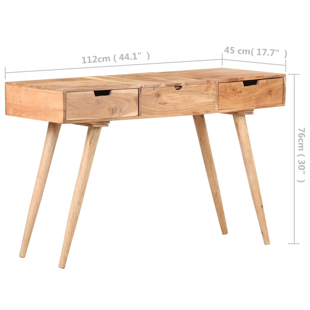 Kaptafel met spiegel 112x45x76 cm massief acaciahout is nu te koop bij PeponiXL, paradijselijk wonen!