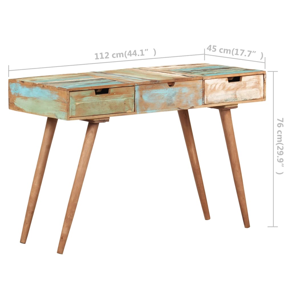 Kaptafel met spiegel 112x45x76 cm massief gerecycled hout is nu te koop bij PeponiXL, paradijselijk wonen!