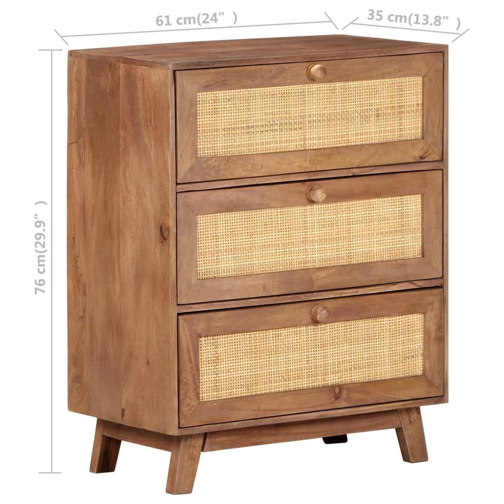 Dressoir 61x35x76 cm massief mangohout is nu te koop bij PeponiXL, paradijselijk wonen!