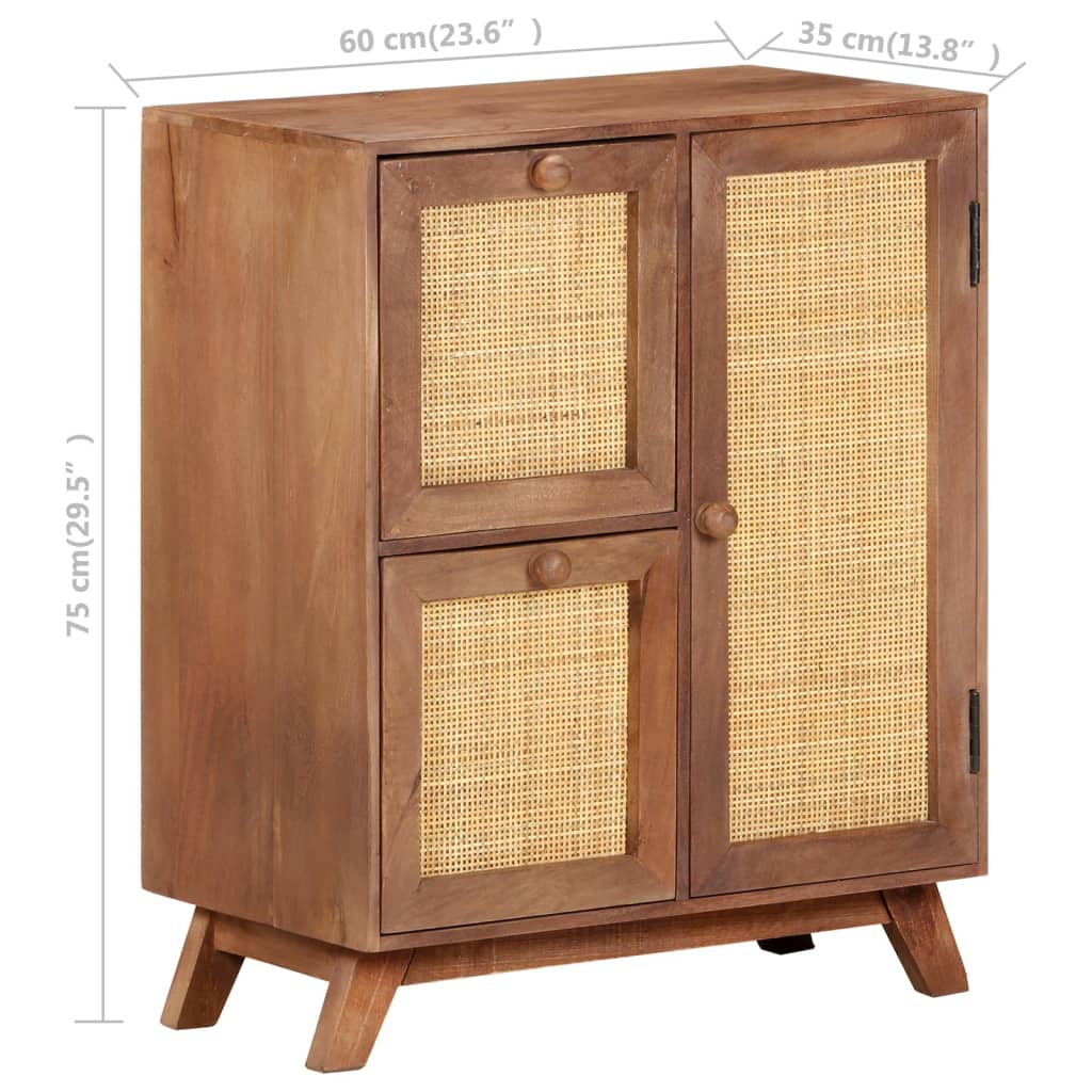 Dressoir 60x35x75 cm massief mangohout is nu te koop bij PeponiXL, paradijselijk wonen!
