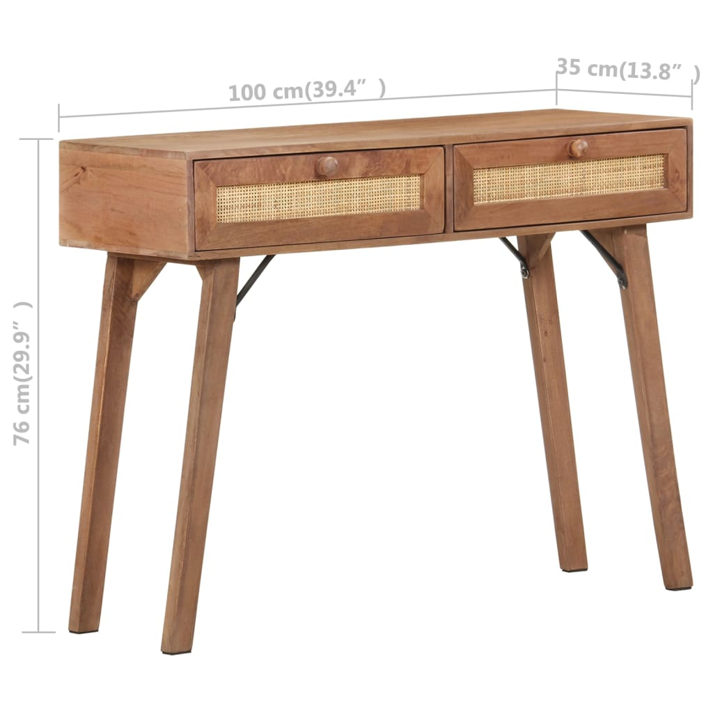 Wandtafel 100x35x76 cm massief mangohout is nu te koop bij PeponiXL, paradijselijk wonen!