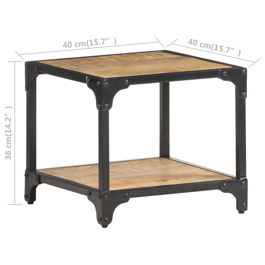 Salontafel 40x40x36 cm massief ruw mangohout is nu te koop bij PeponiXL, paradijselijk wonen!