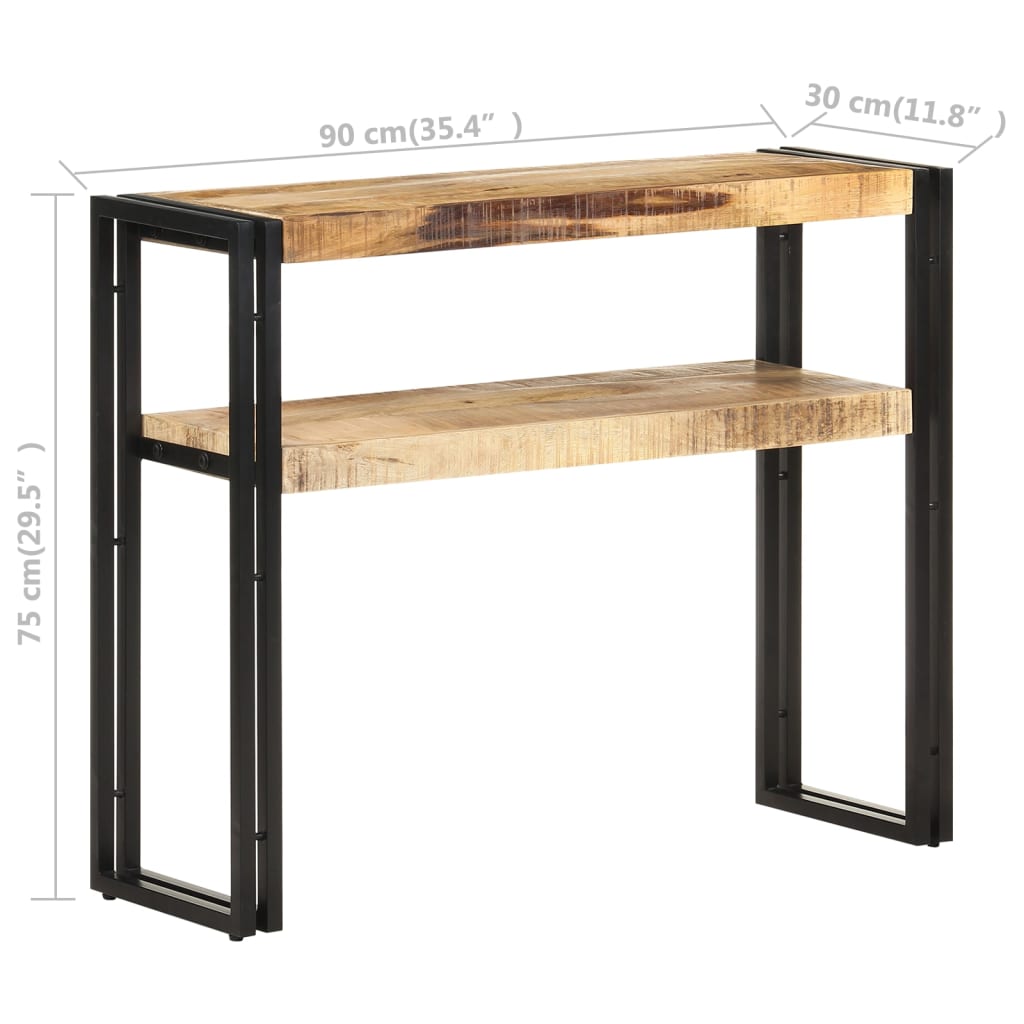 Wandtafel 90x30x75 cm ruw mangohout is nu te koop bij PeponiXL, paradijselijk wonen!