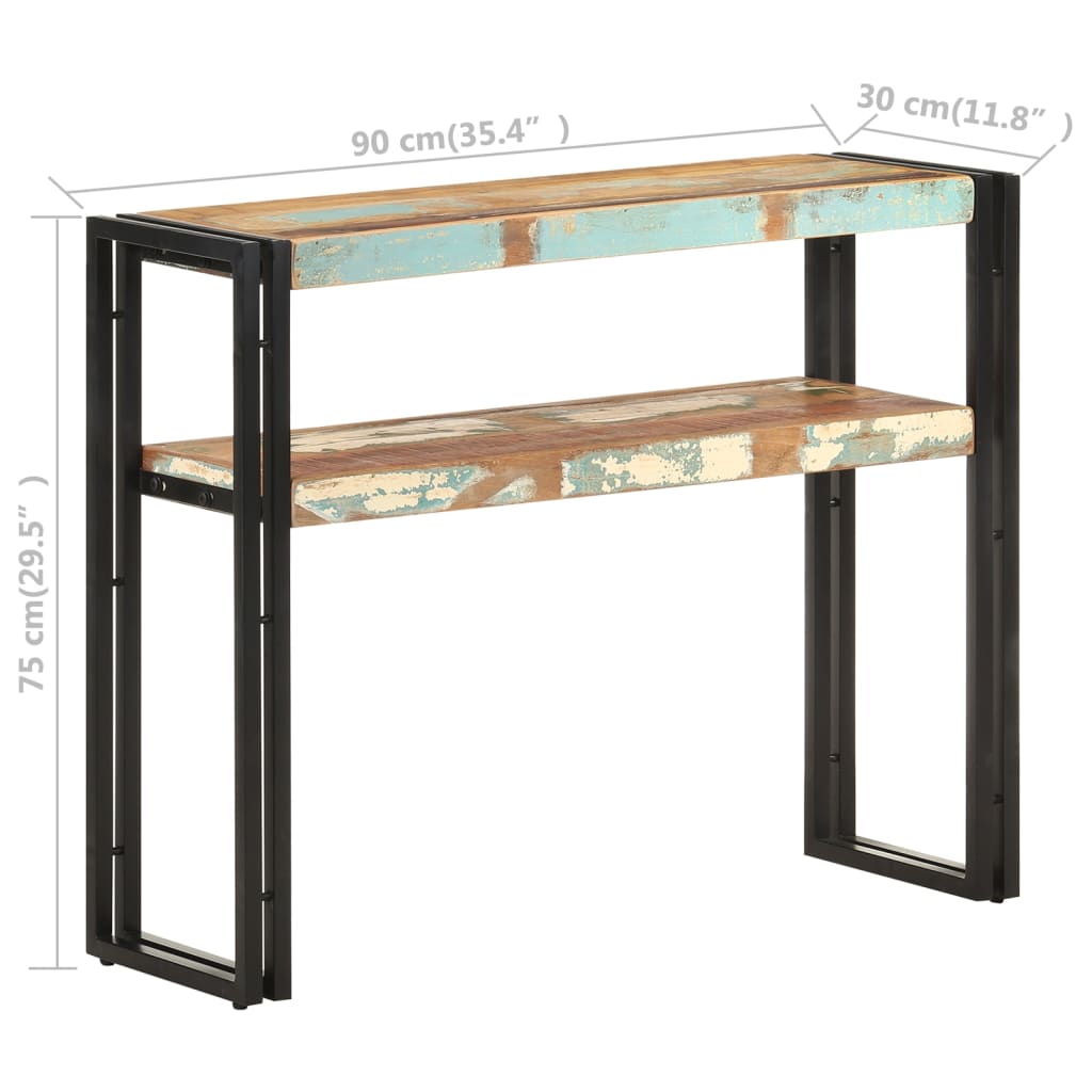 Wandtafel 90x30x75 cm massief gerecycled hout is nu te koop bij PeponiXL, paradijselijk wonen!