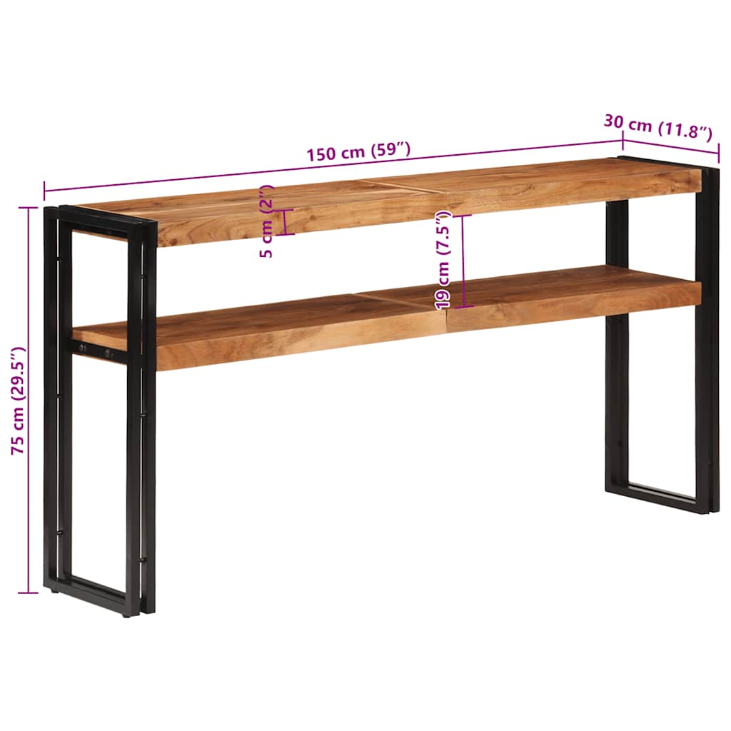 Wandtafel 150x30x75 cm massief acaciahout is nu te koop bij PeponiXL, paradijselijk wonen!
