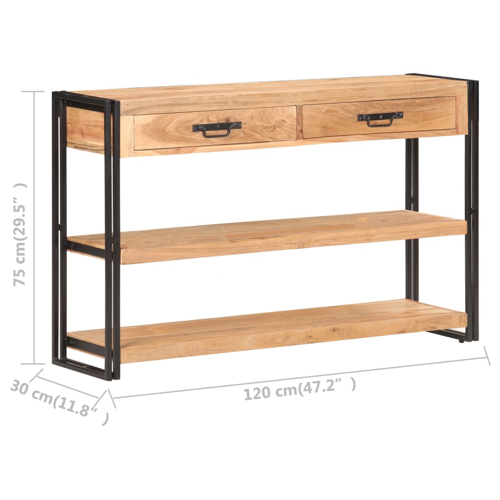 Dressoir 120x30x75 cm massief acaciahout is nu te koop bij PeponiXL, paradijselijk wonen!
