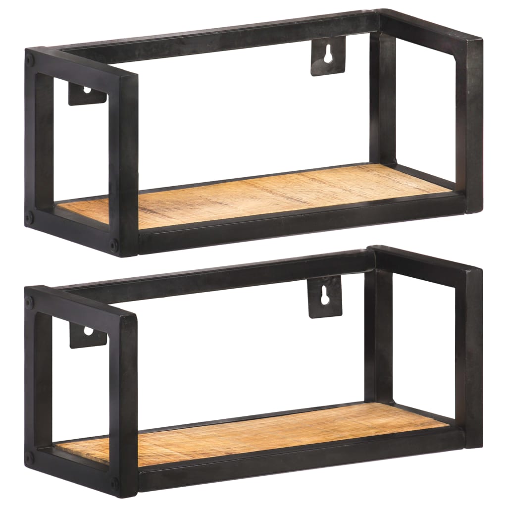 Wandschappen 2 st 40 cm ruw mangohout is nu te koop bij PeponiXL, paradijselijk wonen!