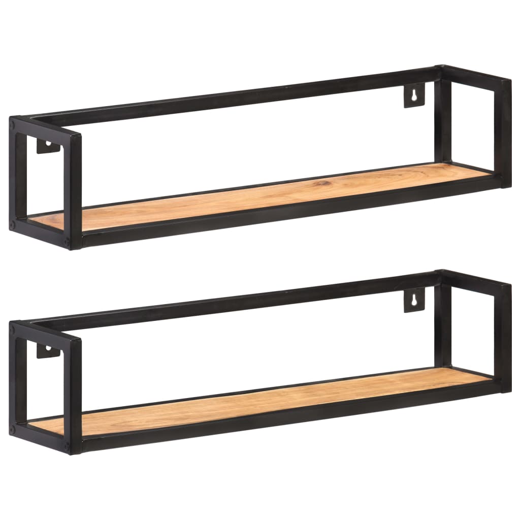 Wandschappen 2 st 80 cm massief acaciahout is nu te koop bij PeponiXL, paradijselijk wonen!