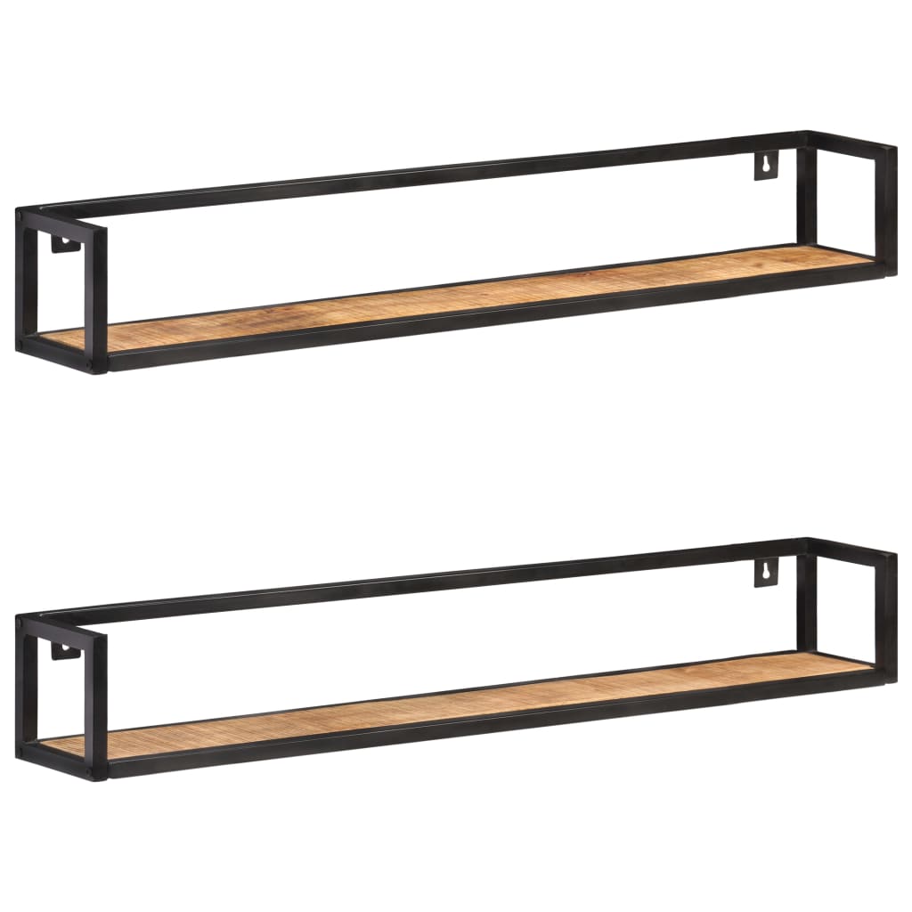 Wandschappen 2 st 120 cm ruw mangohout is nu te koop bij PeponiXL, paradijselijk wonen!