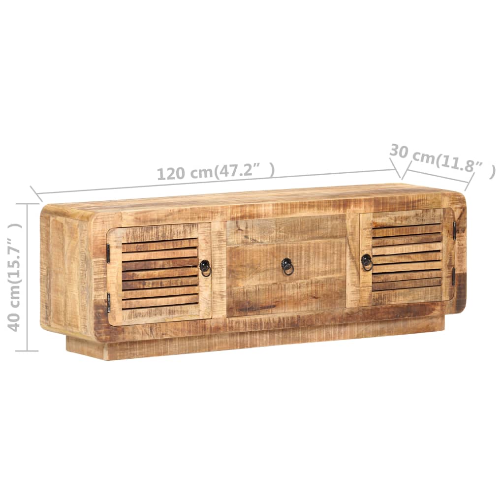 Tv-meubel 120x30x40 cm ruw mangohout is nu te koop bij PeponiXL, paradijselijk wonen!