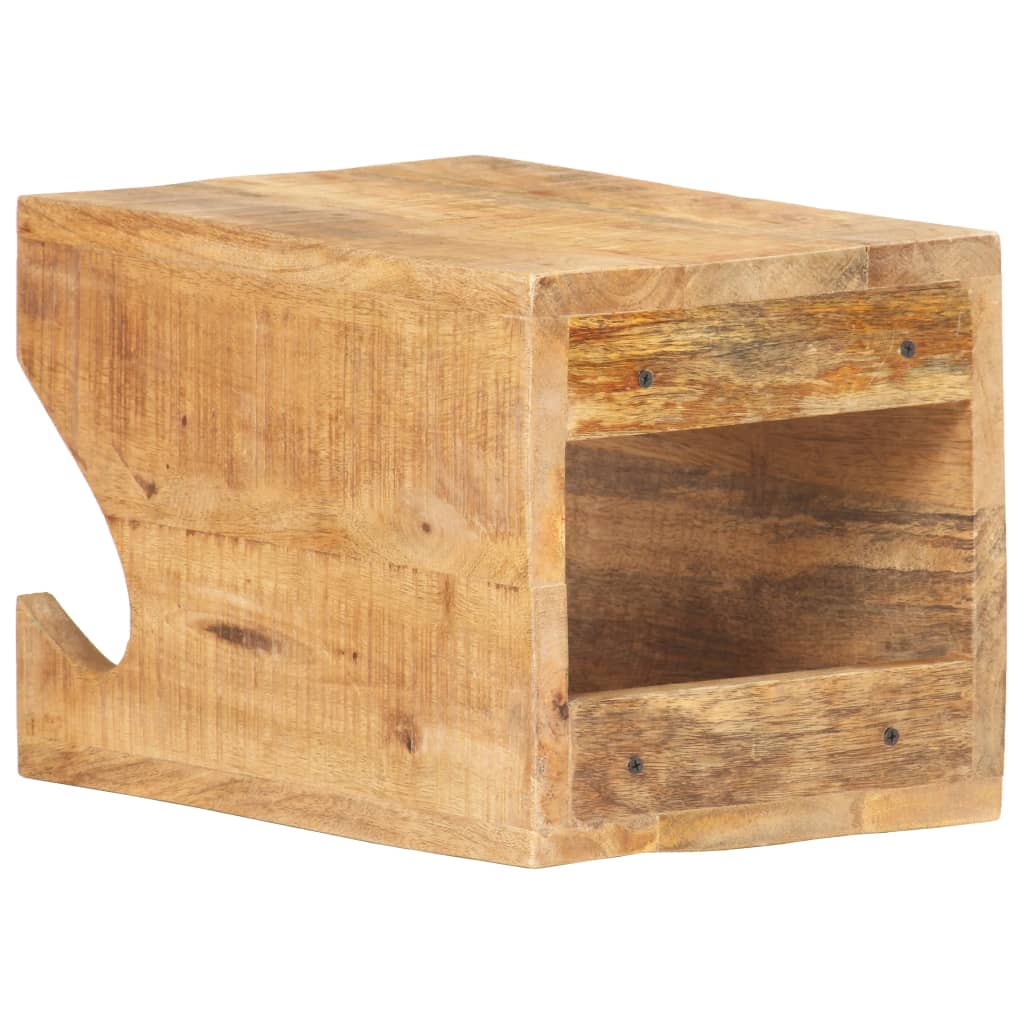 Wandfietsenrek 35x25x25 cm massief ruw mangohout is nu te koop bij PeponiXL, paradijselijk wonen!