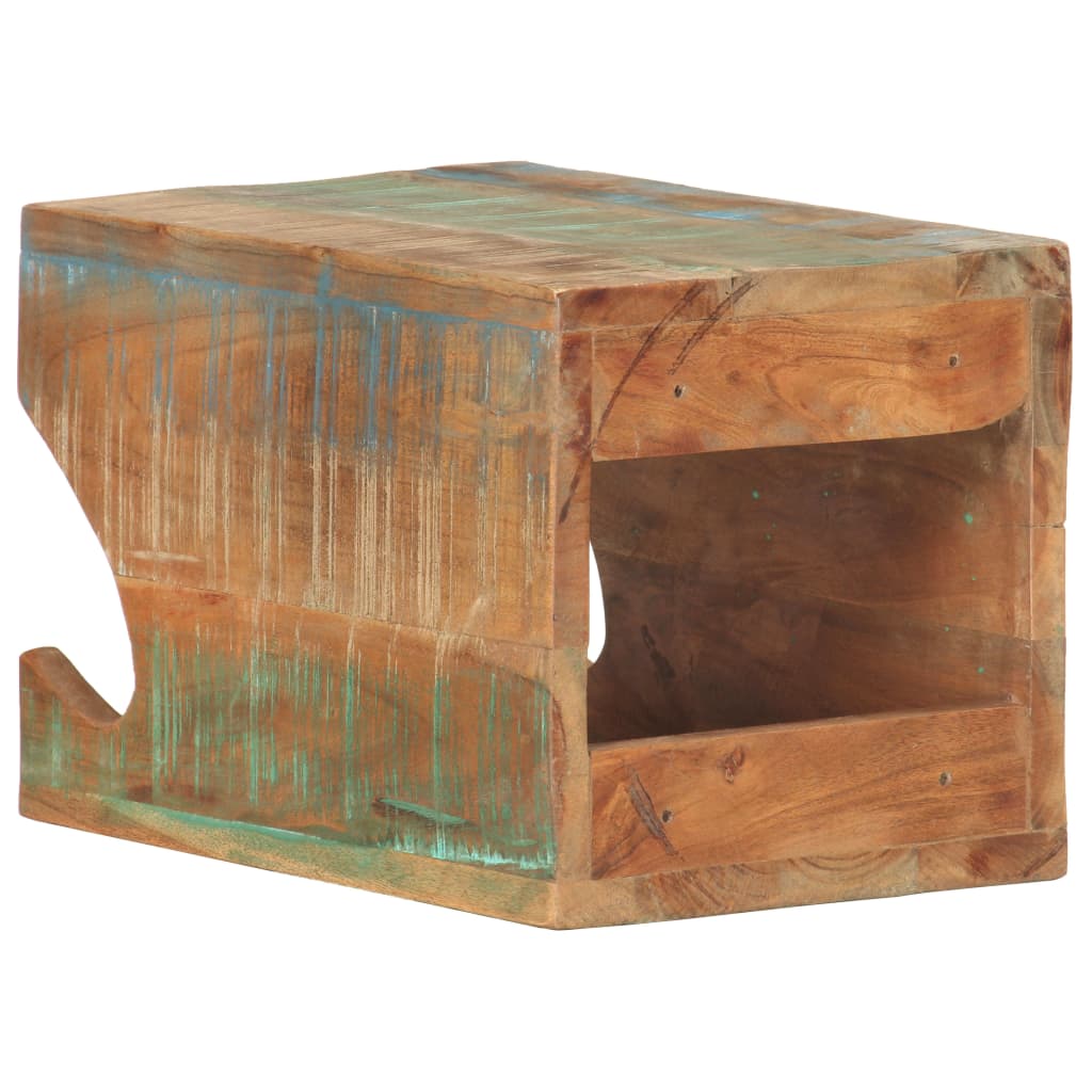 Wandfietsenrek 35x25x25 cm massief gerecycled hout is nu te koop bij PeponiXL, paradijselijk wonen!