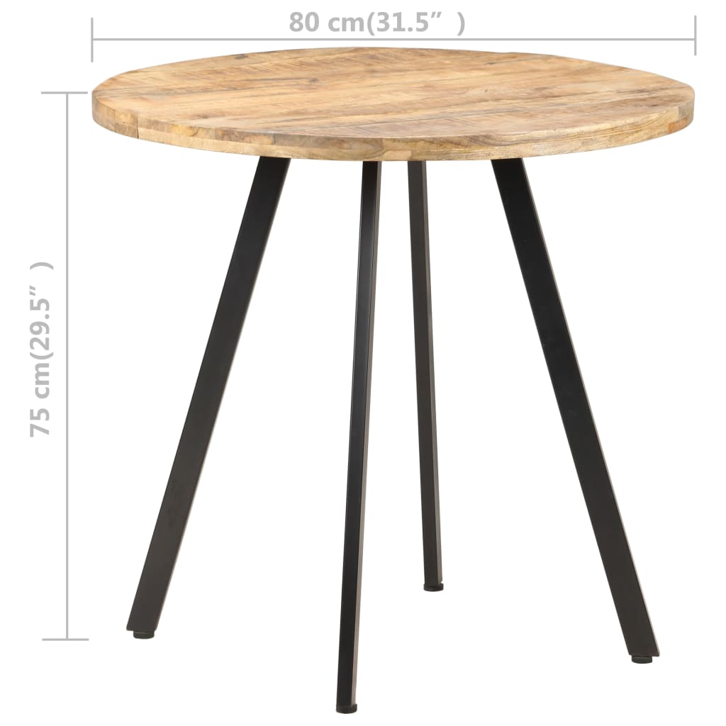 Eettafel 80 cm ruw mangohout is nu te koop bij PeponiXL, paradijselijk wonen!