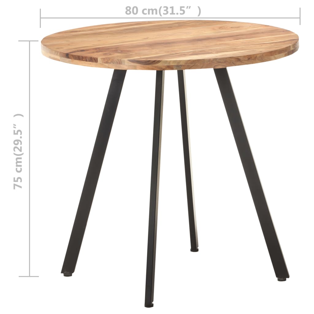 Eettafel 80 cm massief acaciahout is nu te koop bij PeponiXL, paradijselijk wonen!