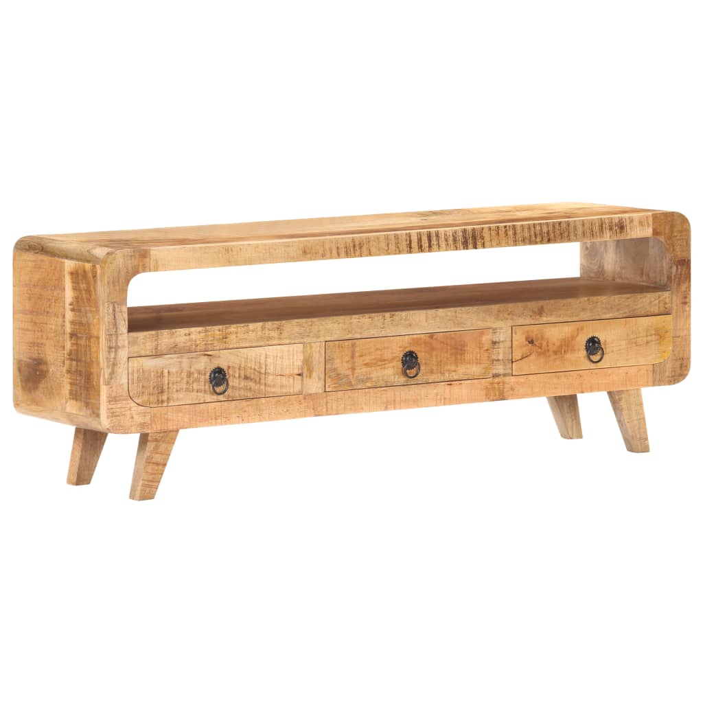 Tv-meubel 117x30x41 cm massief ruw mangohout is nu te koop bij PeponiXL, paradijselijk wonen!