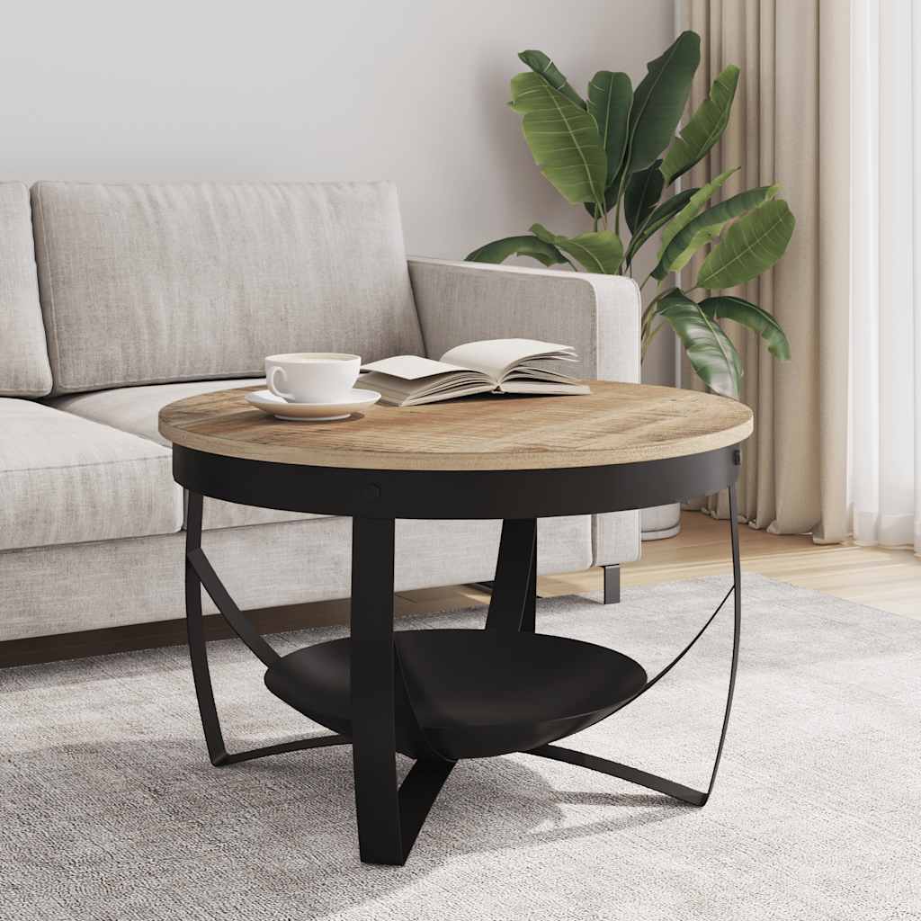 Salontafel Ø 68x43 cm ruw mangohout is nu te koop bij PeponiXL, paradijselijk wonen!
