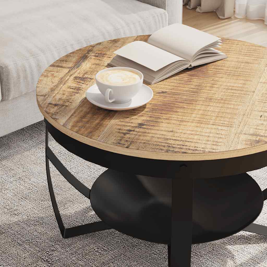 Salontafel Ø 68x43 cm ruw mangohout is nu te koop bij PeponiXL, paradijselijk wonen!