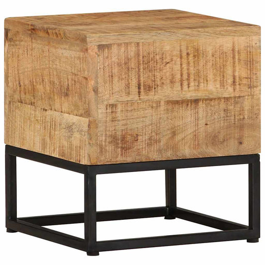 Bijzettafel 30x30x33 cm ruw mangohout is nu te koop bij PeponiXL, paradijselijk wonen!